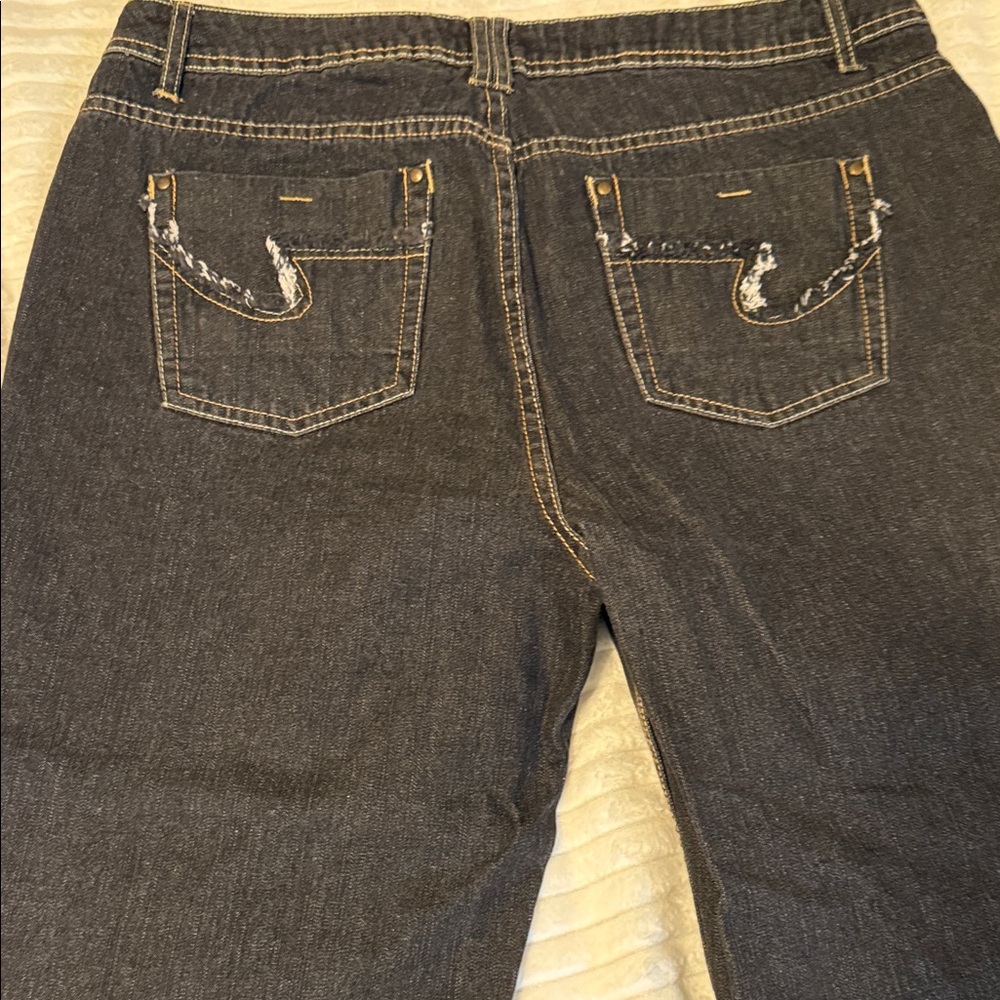 French Cuff Charcoal Flare Jeans